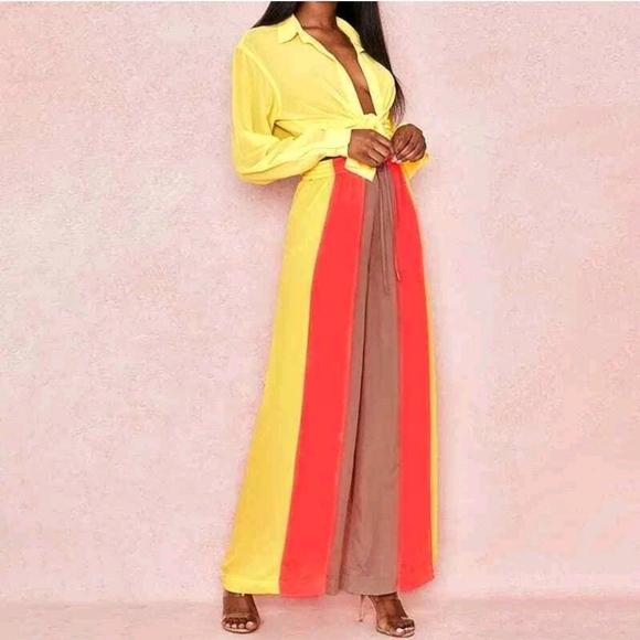 HOUSE OF CB LONDON Sheer Wide Leg Pants See Photos XS - Picture 2 of 6